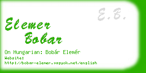 elemer bobar business card