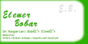elemer bobar business card